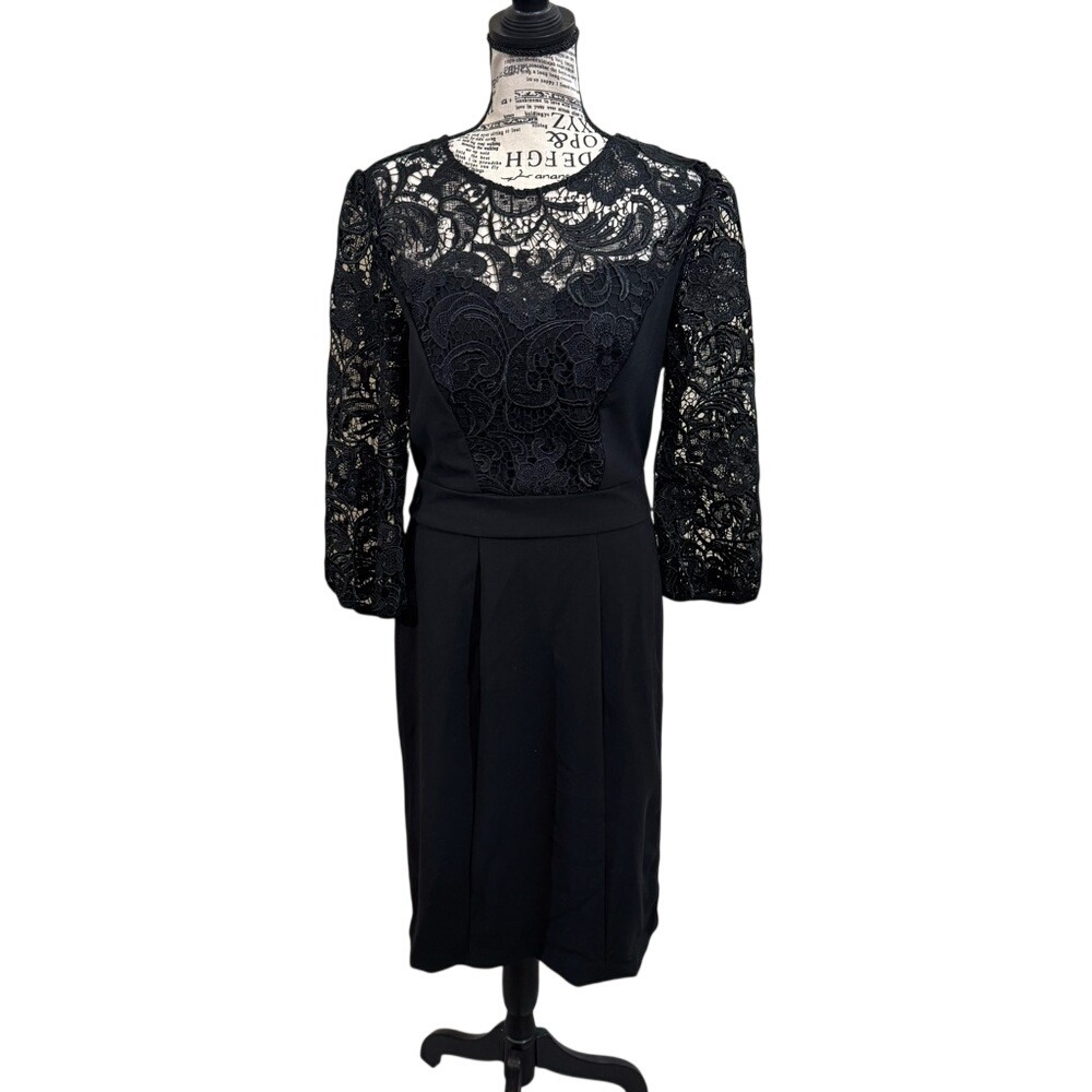 Eva Mendes for New York & Company Black‎ Lace Long Sleeve Dress
